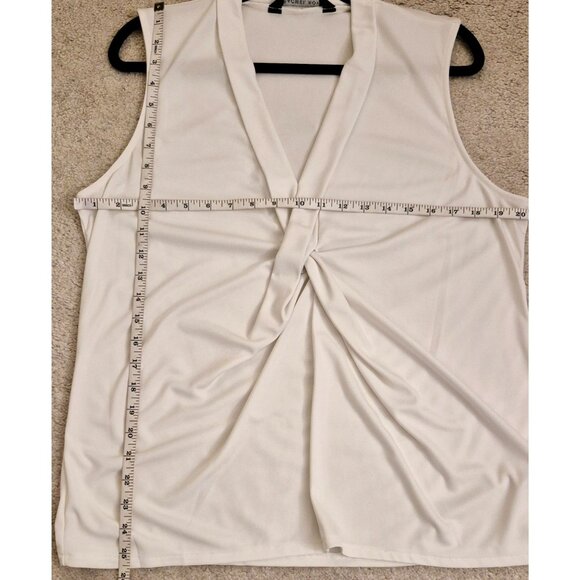 Rachel Roy Twist Front Feminine Sleeveless Cream Blouse Size XL EUC - Picture 5 of 7